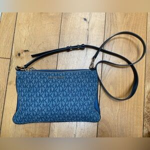 MK blue Denim crossbody purse, designer purse
